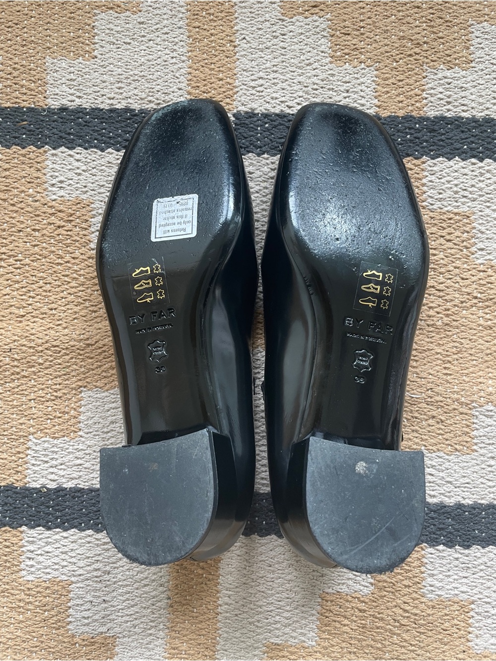 BY FAR Ginny Black Patent Mary Jane Low Block Heel Pumps - Picture 3 of 5